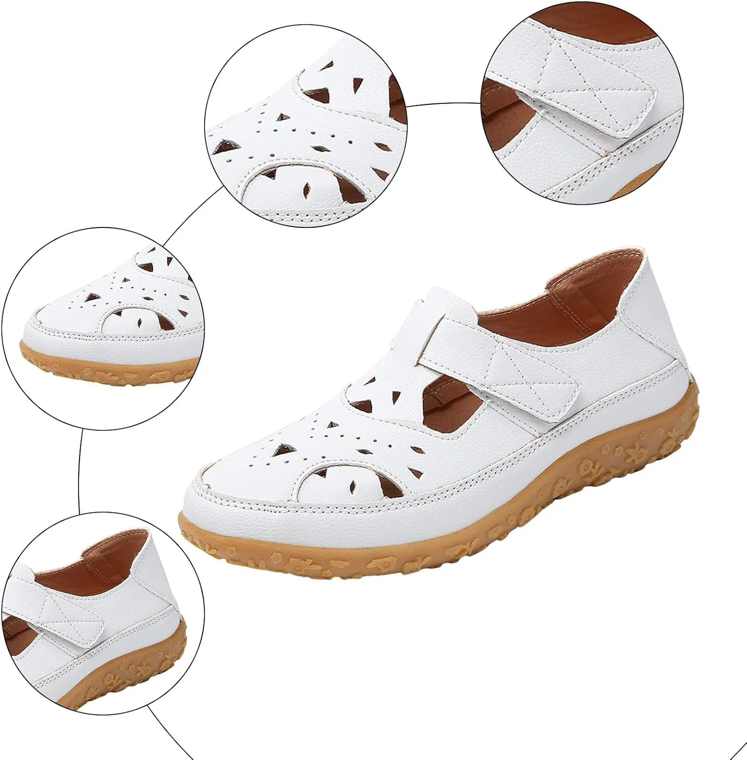 Closed Toe Sandals for Women 2025 Dressy Summer Comfortable Flat Sandals with Arch Support Breathable Hollow Out Flat Shoes Wide Width Orthopedic Sandal Dress Shoes