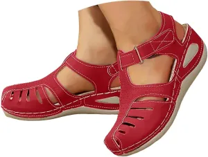 Closed Toe Sandals Women Flat Dressy Comfortable Slip On Sandals Non Slip Platform Wedge Sandals Fisherman Sandals