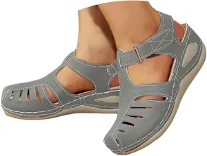 Closed Toe Sandals Women Flat Dressy Comfortable Slip On Sandals Non Slip Platform Wedge Sandals Fisherman Sandals