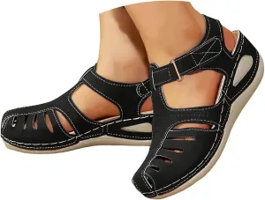 Closed Toe Sandals Women Flat Dressy Comfortable Slip On Sandals Non Slip Platform Wedge Sandals Fisherman Sandals