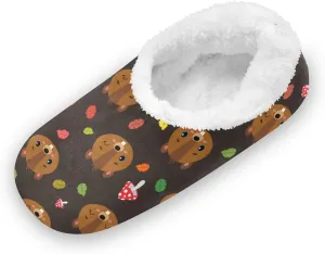 Cute Beavers Wild Animals Boys Girls House Slippers Toddler Home Shoes Winter Indoor Shoes XS
