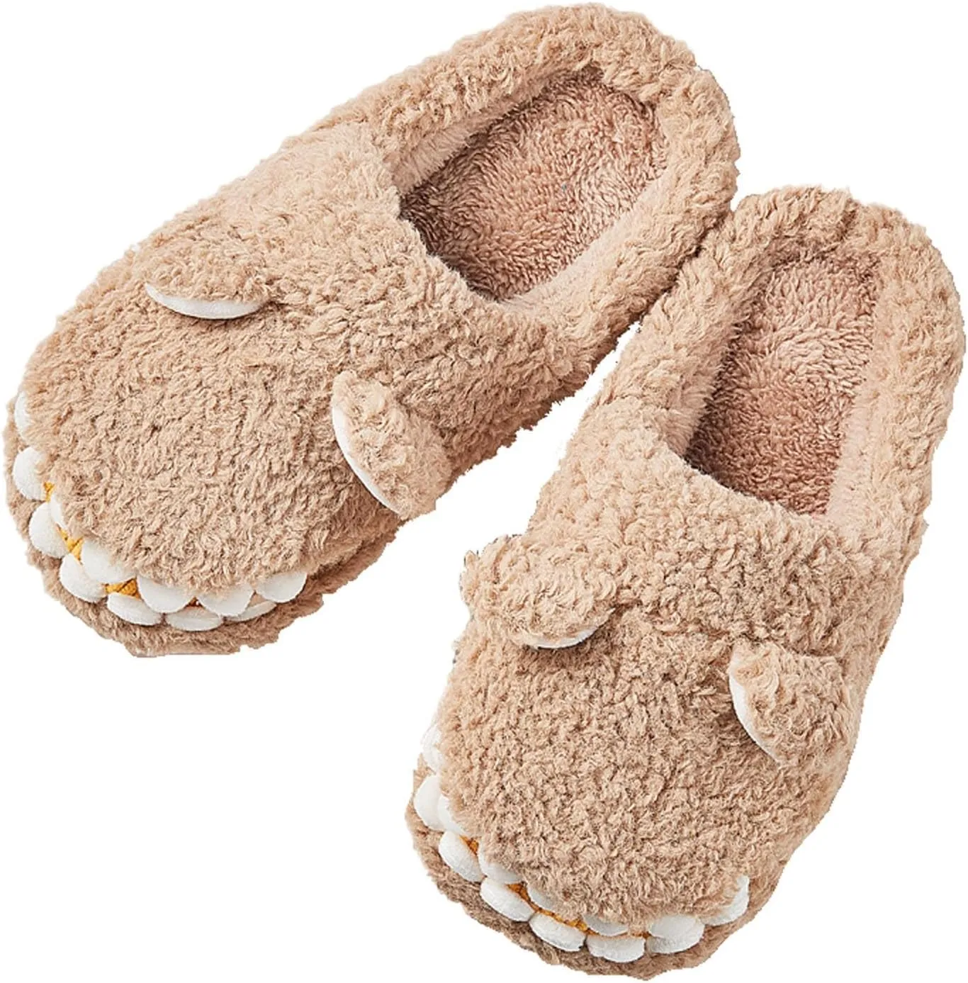 Dinosaur Slippers for Boys Girls Warm Fuzzy Slippers Kids House Slippers Memory Foam Anti-Slip Indoor Slippers Winter