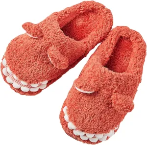 Dinosaur Slippers for Boys Girls Warm Fuzzy Slippers Kids House Slippers Memory Foam Anti-Slip Indoor Slippers Winter