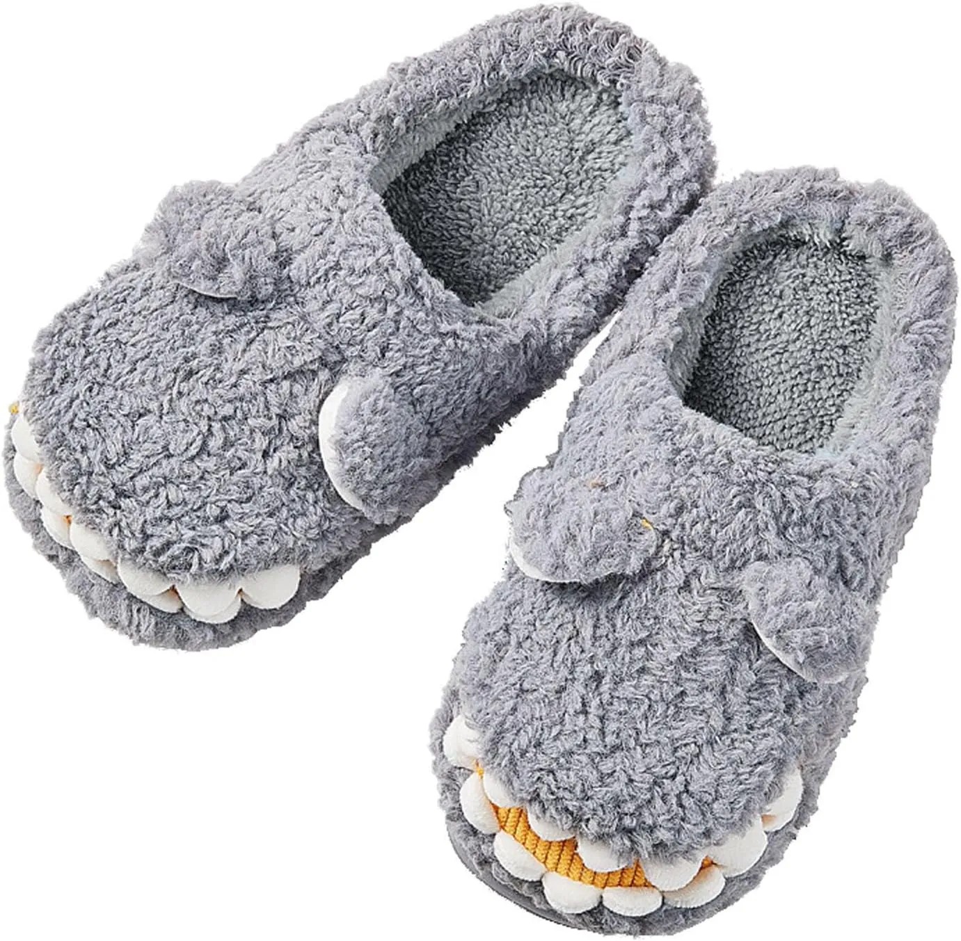 Dinosaur Slippers for Boys Girls Warm Fuzzy Slippers Kids House Slippers Memory Foam Anti-Slip Indoor Slippers Winter