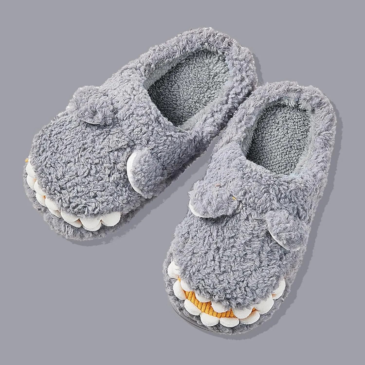 Dinosaur Slippers for Boys Girls Warm Fuzzy Slippers Kids House Slippers Memory Foam Anti-Slip Indoor Slippers Winter
