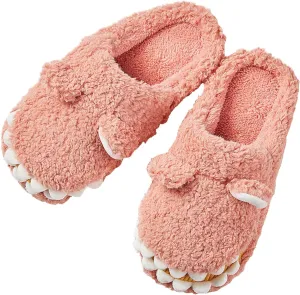 Dinosaur Slippers for Boys Girls Warm Fuzzy Slippers Kids House Slippers Memory Foam Anti-Slip Indoor Slippers Winter