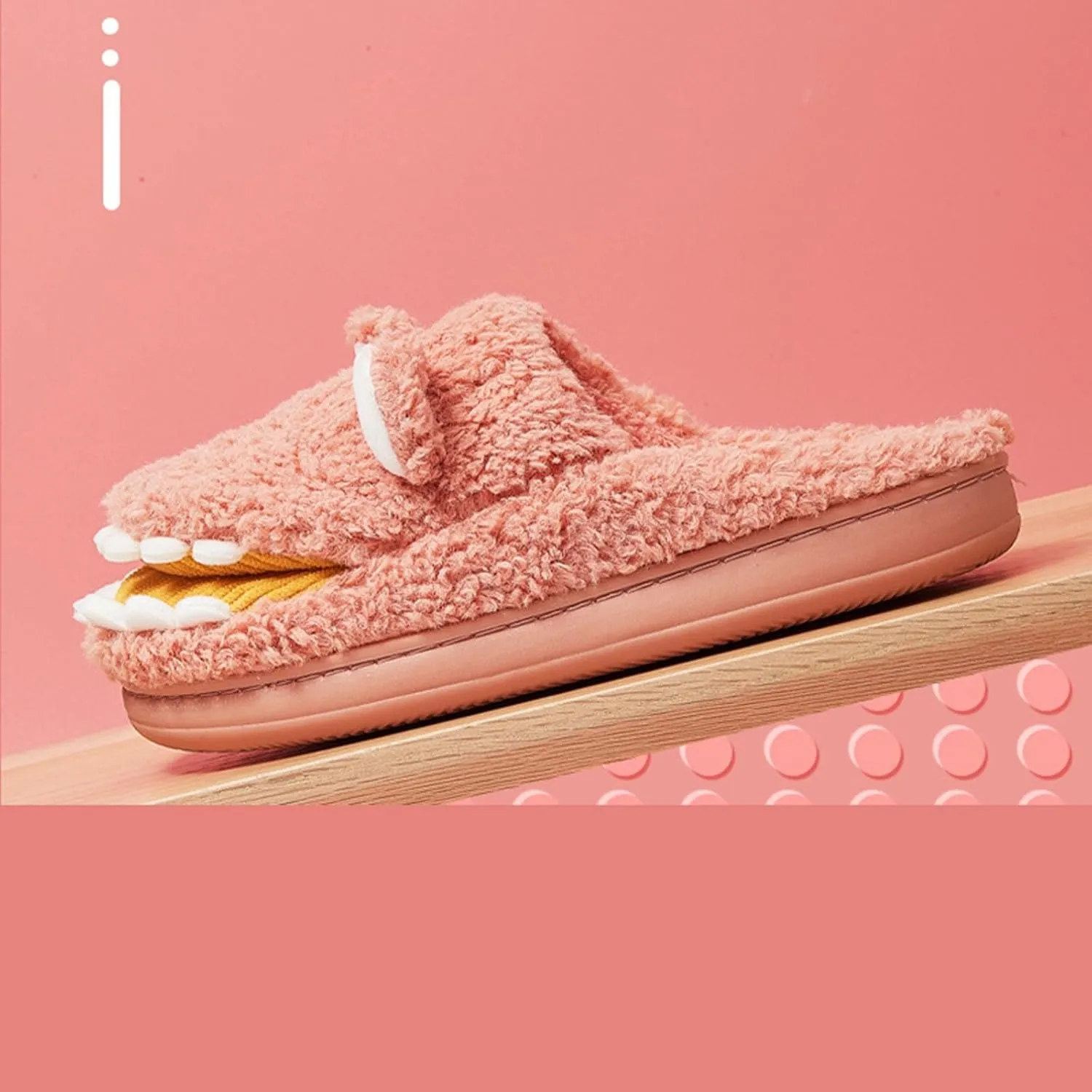 Dinosaur Slippers for Boys Girls Warm Fuzzy Slippers Kids House Slippers Memory Foam Anti-Slip Indoor Slippers Winter