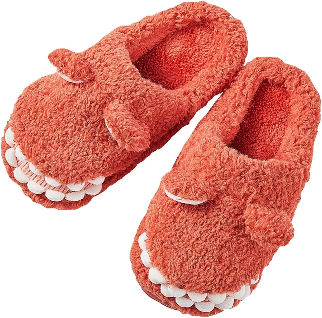 Dinosaur Slippers for Boys Girls Warm Fuzzy Slippers Kids House Slippers Memory Foam Anti-Slip Indoor Slippers Winter