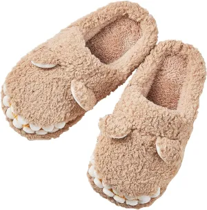 Dinosaur Slippers for Boys Girls Warm Fuzzy Slippers Kids House Slippers Memory Foam Anti-Slip Indoor Slippers Winter