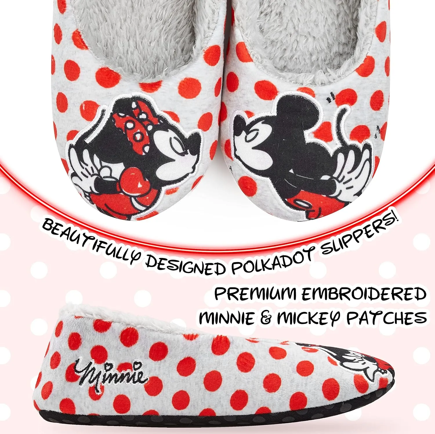 Disney Women's Sock Slippers Ballet Style Non Slip Minnie Stitch Gifts