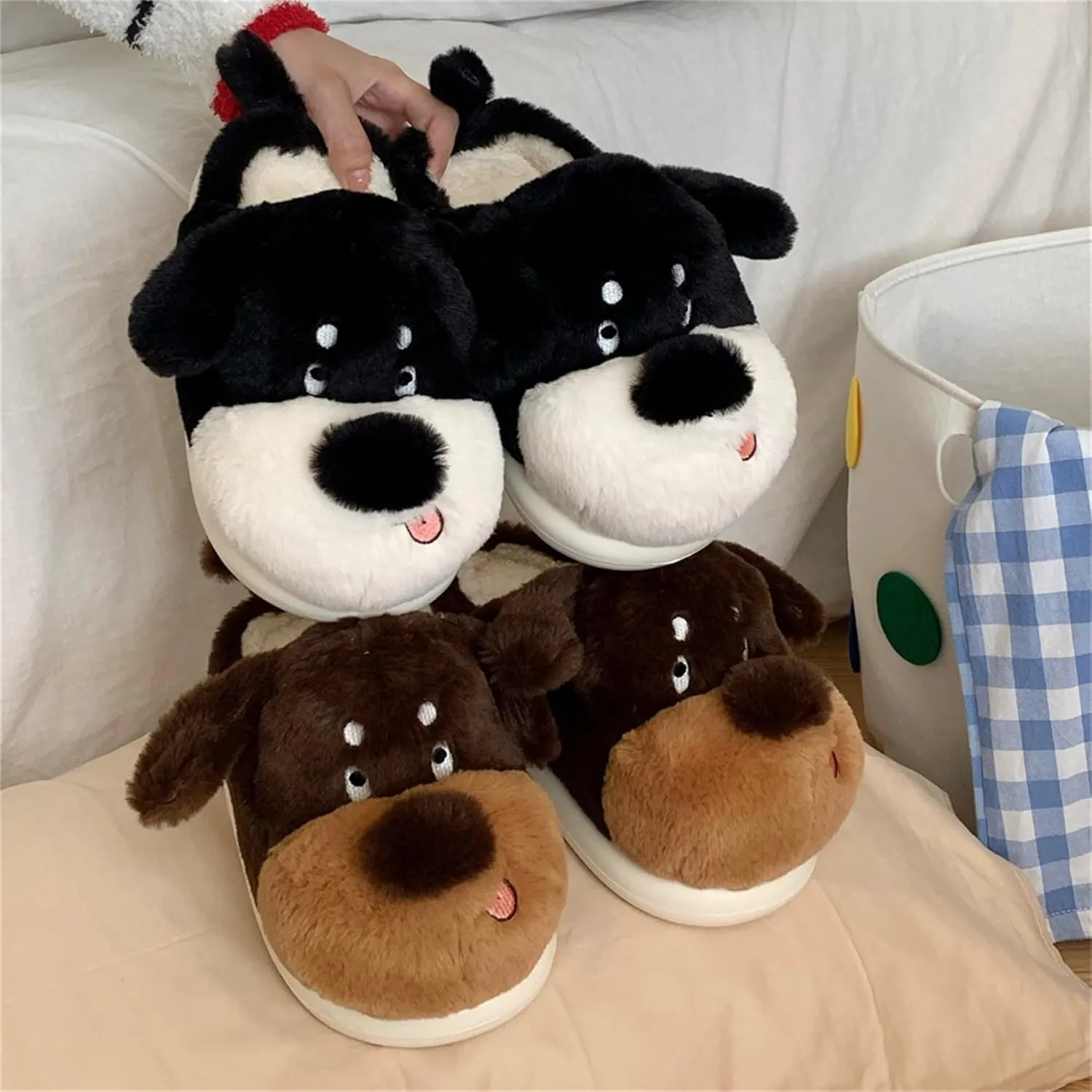 Dog Slippers - Women's Cute Plush Home Warm Winter Indoor Slippers
