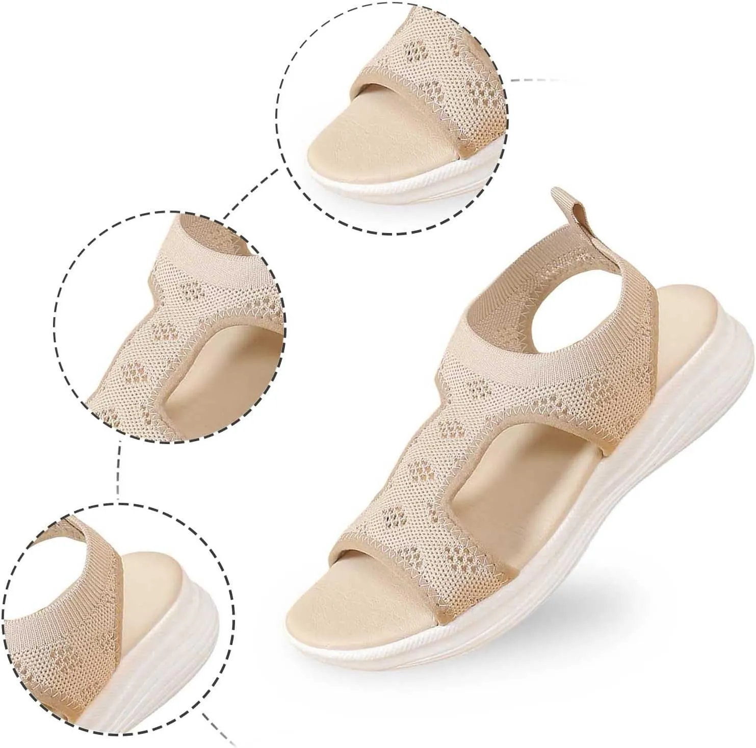 Dress Sandals For Women Sparkly Summer Shoes Women With Back Strap Fashion Gladiator Flat Sandals