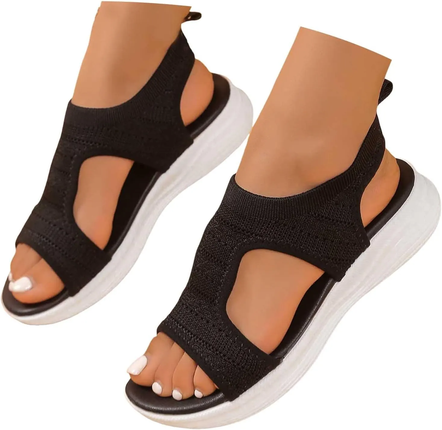 Dress Sandals For Women Sparkly Summer Shoes Women With Back Strap Fashion Gladiator Flat Sandals