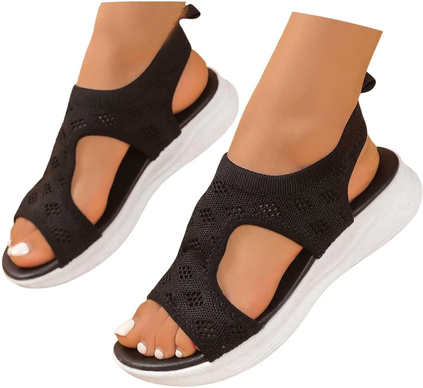 Dress Sandals For Women Sparkly Summer Shoes Women With Back Strap Fashion Gladiator Flat Sandals
