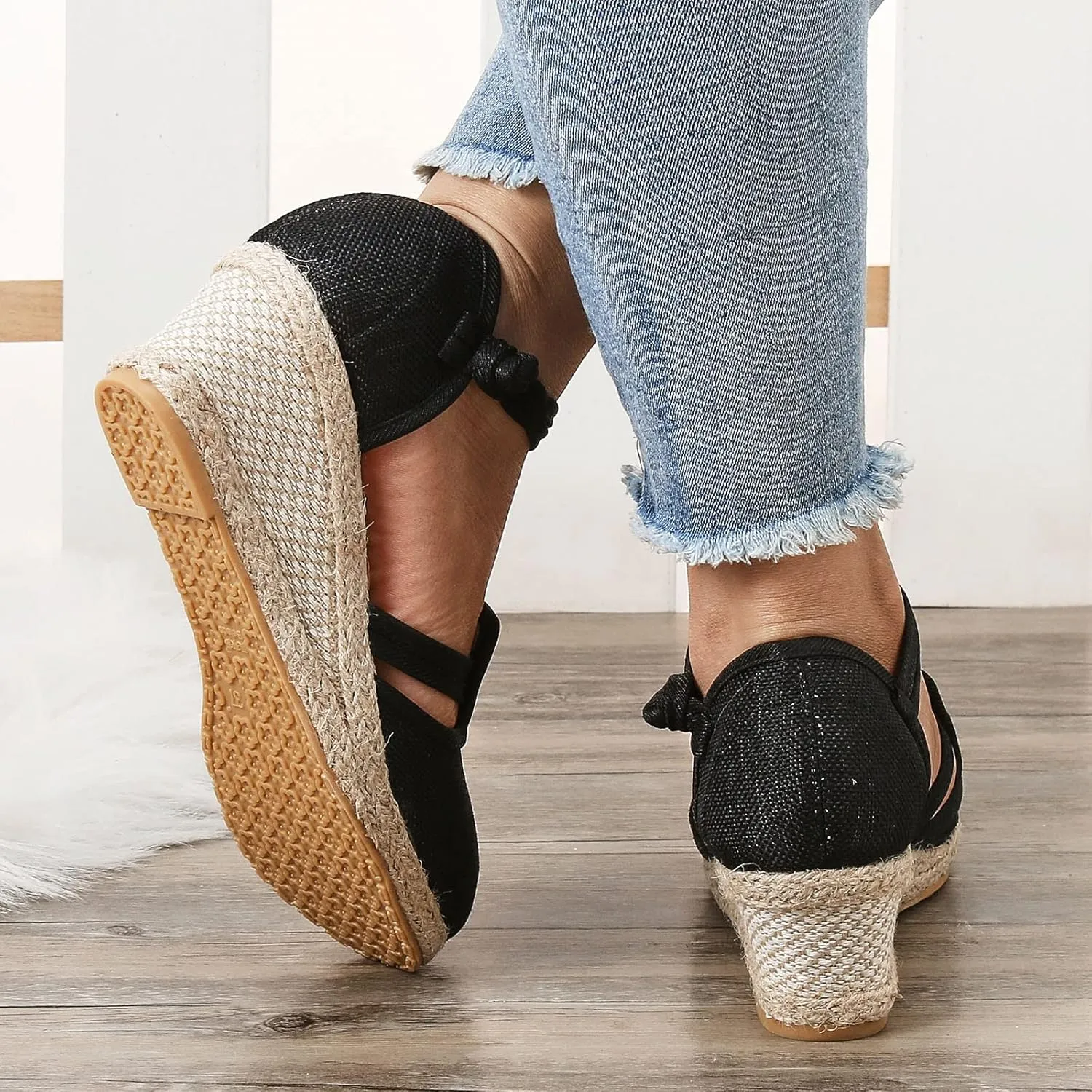 Eduavar Sandals for Women Dressy, Orthopedic Sandals for Women Comfy Sandals Shoes Close Toe Espadrille Wedge Sandals