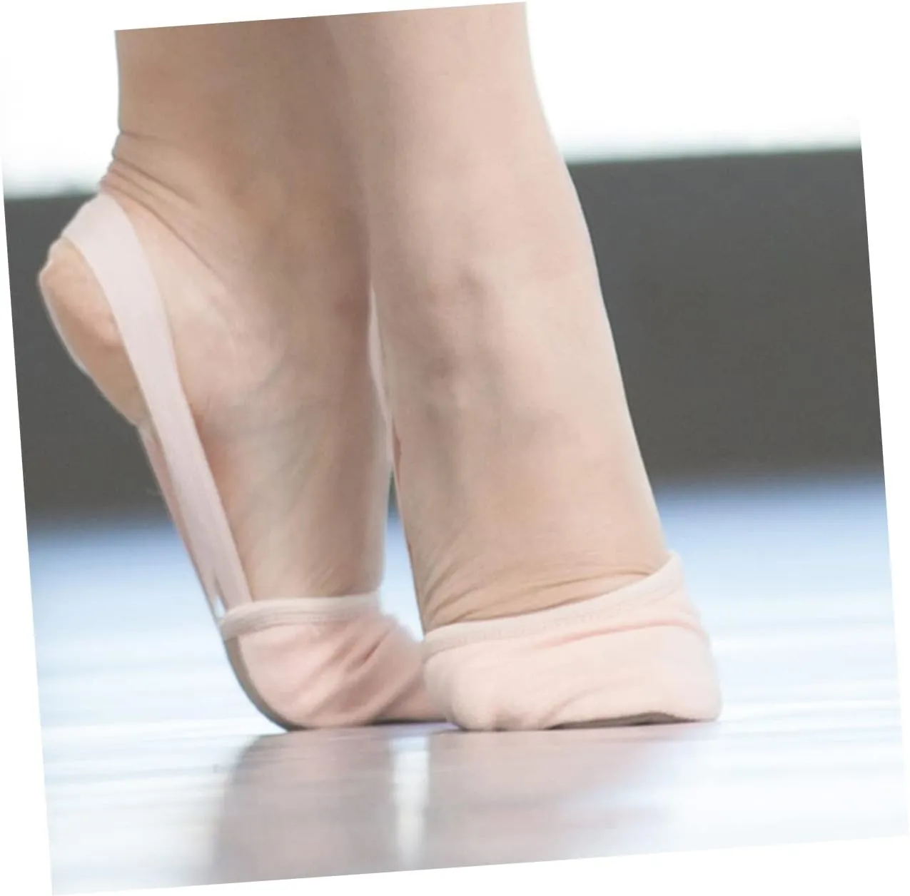 Elastic Band Dance Shoes for Women Ballet Toe Shoes Non-Slip Breathable Design Half Sole Toe Protectors for Yoga Folk Modern Ballroom Jazz Size 33