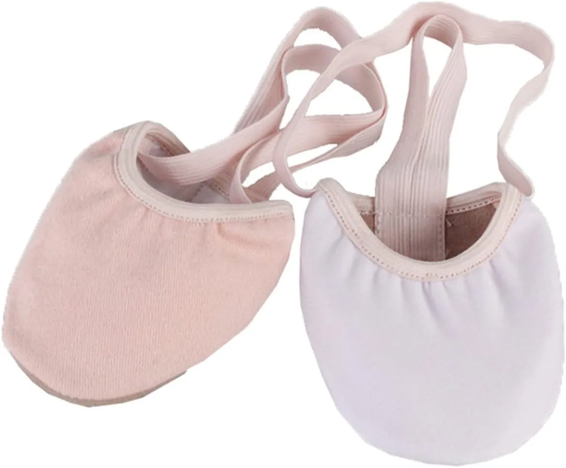 Elastic Band Dance Shoes for Women Ballet Toe Shoes Non-Slip Breathable Design Half Sole Toe Protectors for Yoga Folk Modern Ballroom Jazz Size 33