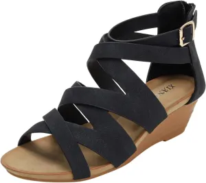 Fashion Spring And Summer Women Sandals Wedge Heel And Open Toe Hollow Breathable And Straight Platform Shoes