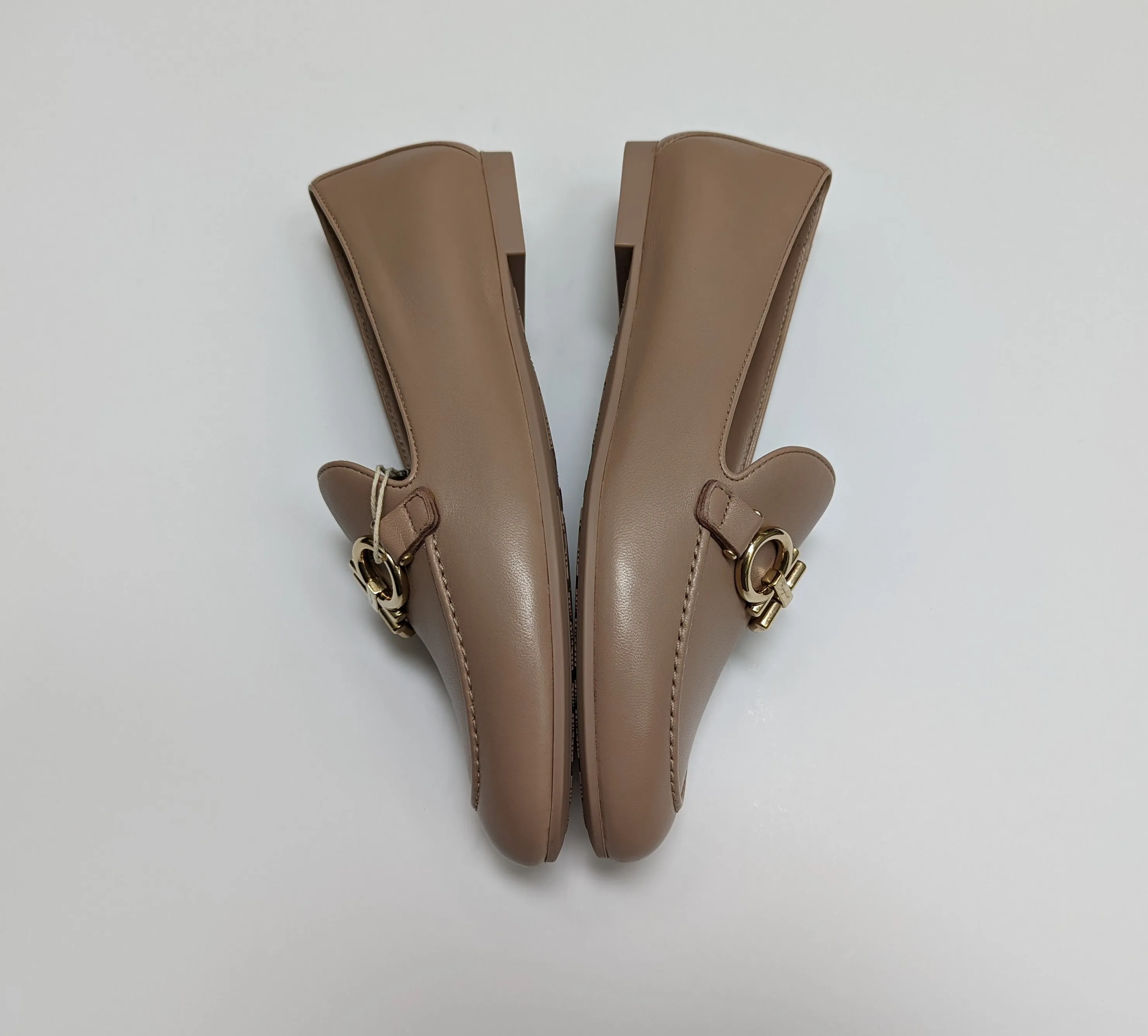 Ferragamo Trifoglio Stone Leather Loafers Flats