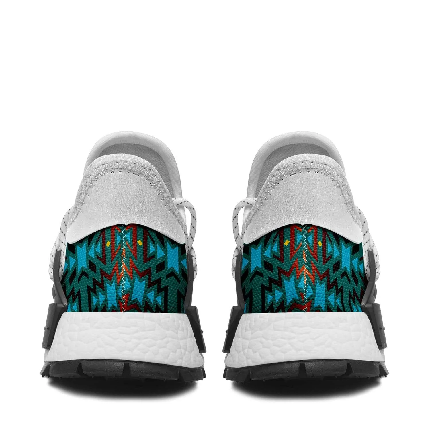Fire Colors and Turquoise Teal Okaki Sneakers