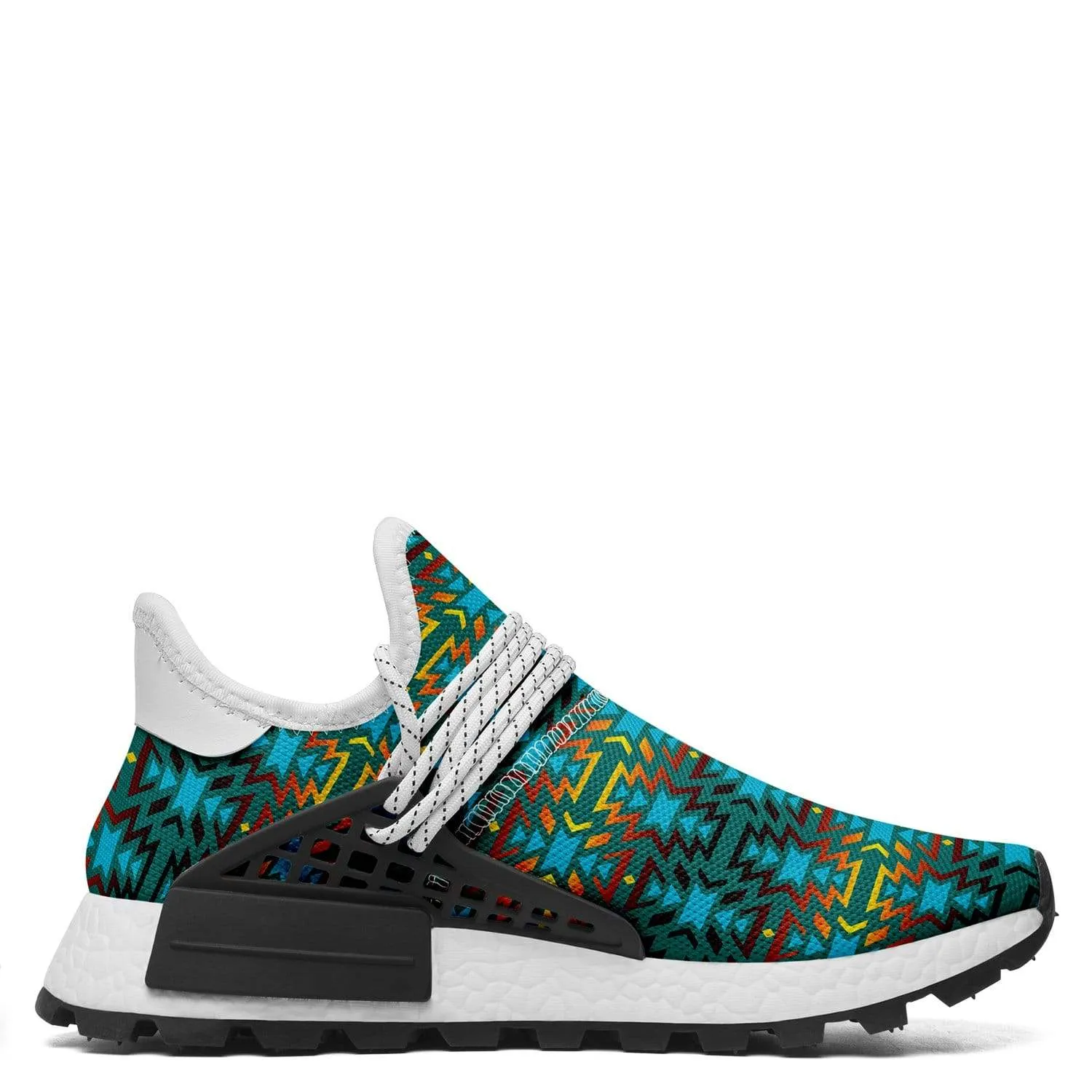 Fire Colors and Turquoise Teal Okaki Sneakers