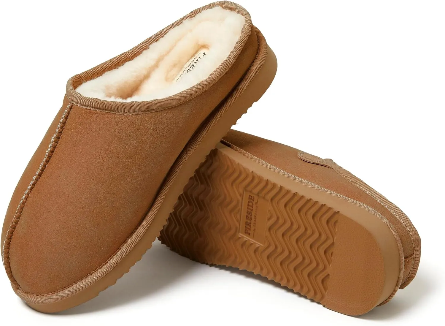 Fireside by Dearfoams Men's Grafton Shearling Indoor/Outdoor Clog Slipper
