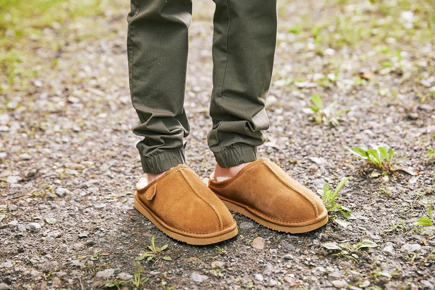 Fireside by Dearfoams Men's Grafton Shearling Indoor/Outdoor Clog Slipper