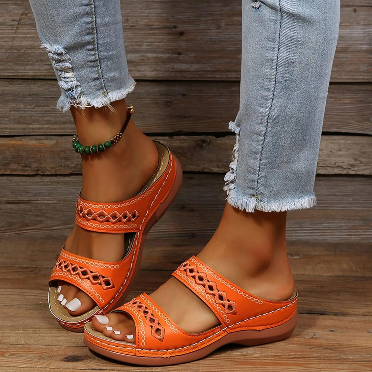 Flat Sandals for Women Casual Summer Comfortable Flat Sandals Women's Slide Sandal Shower Flip Flops Women