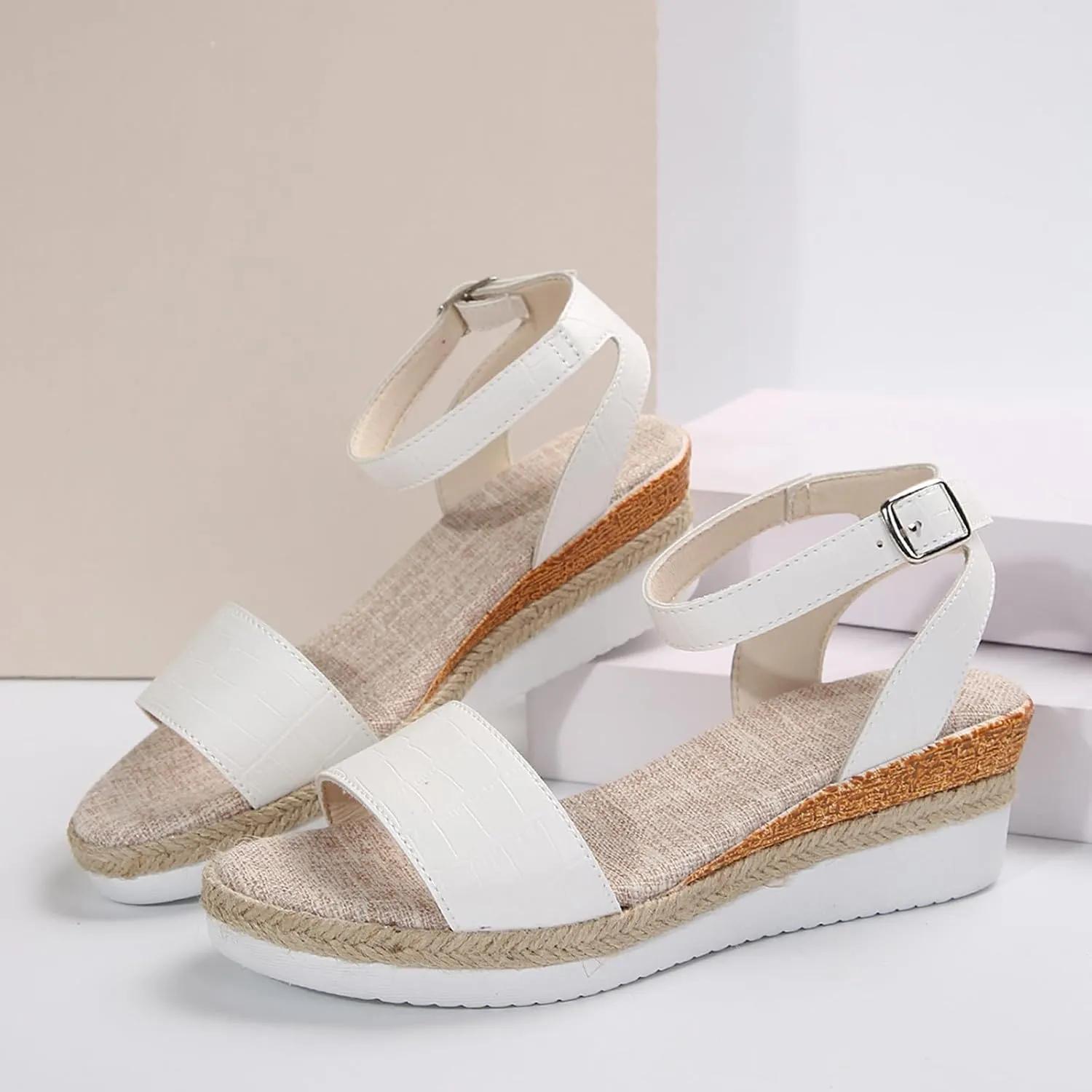 Flat Sandals for Women Open Toe Flatform Wedge Casual Sandal Dress Sandals Womens Low Wedges Platform Sandals