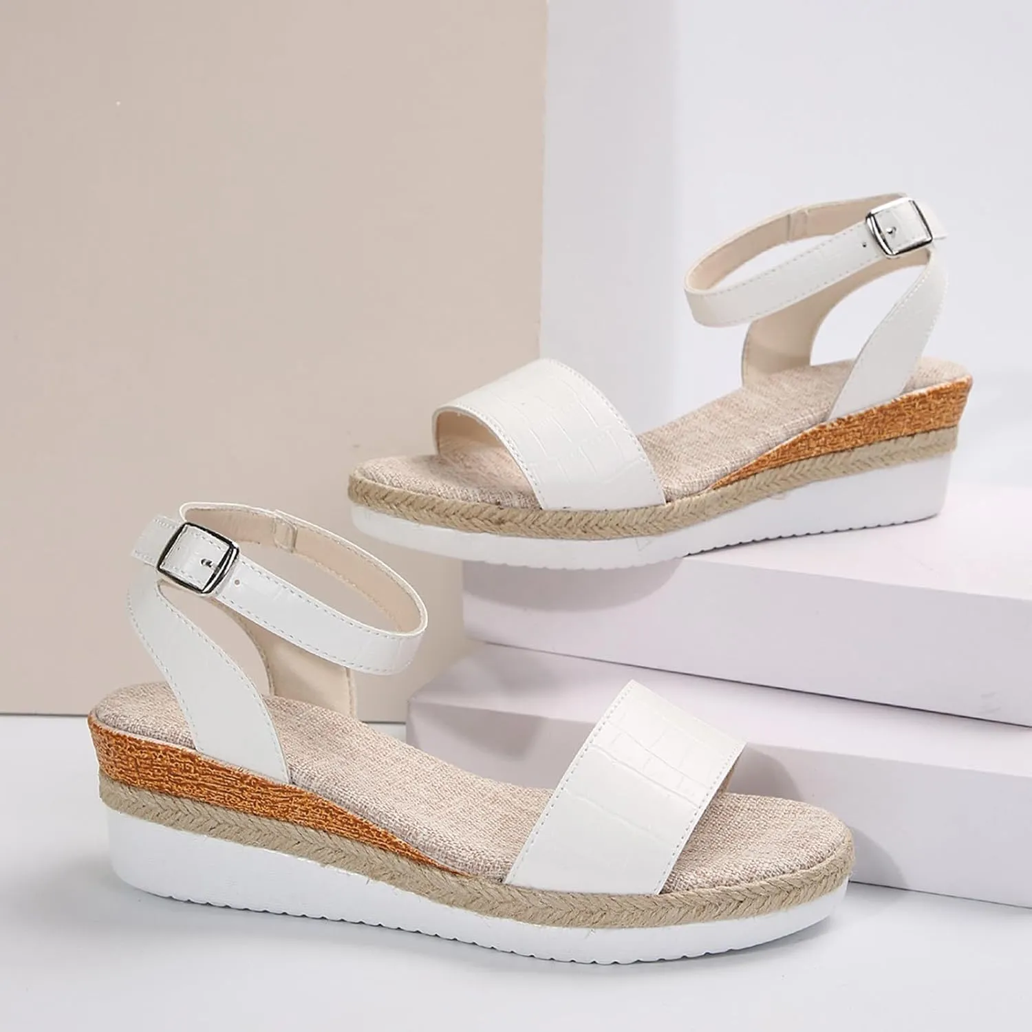 Flat Sandals for Women Open Toe Flatform Wedge Casual Sandal Dress Sandals Womens Low Wedges Platform Sandals
