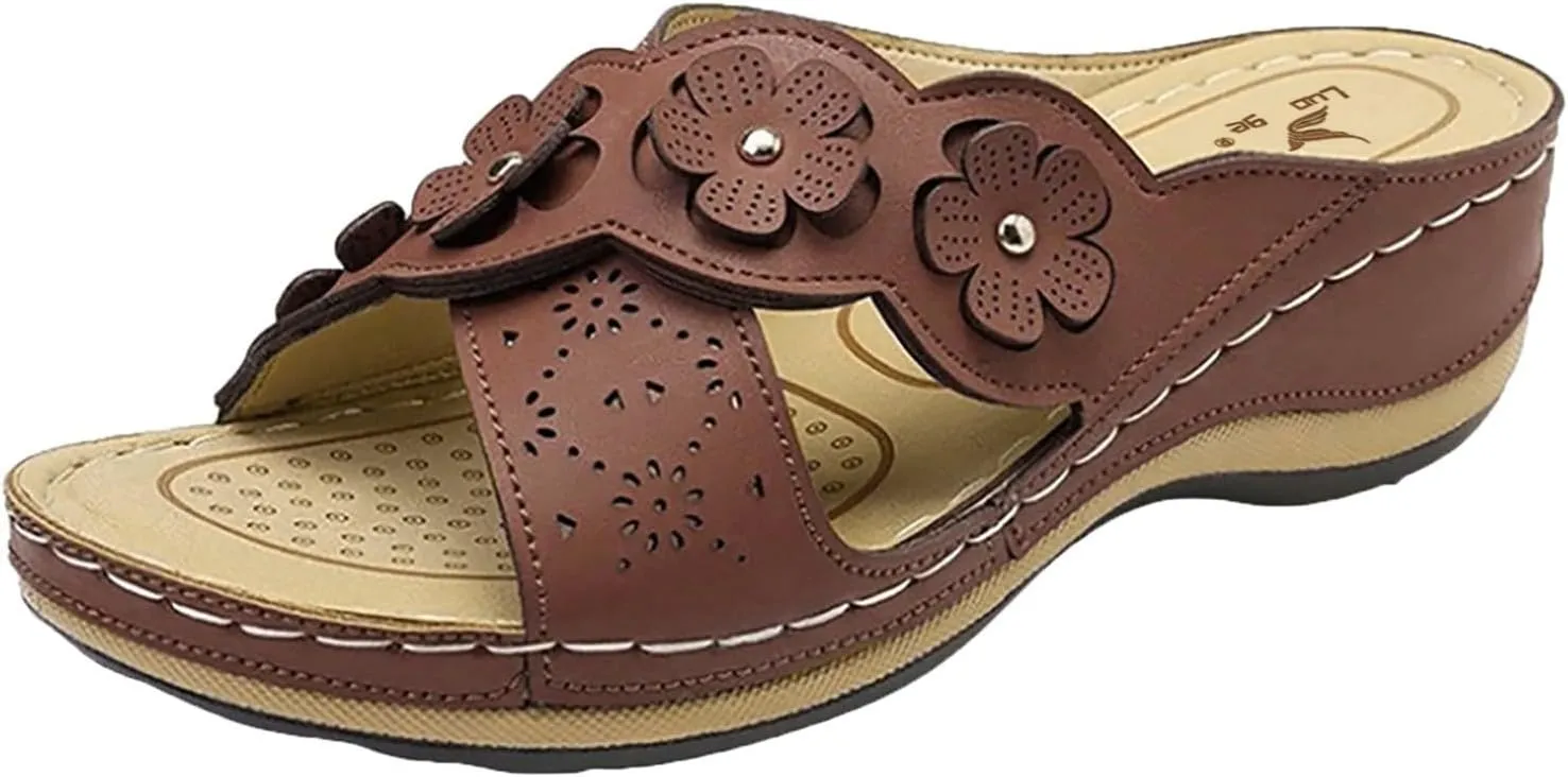Flat Sandals for Women Outdoor Comfort Shoes Open Toes Flat Women's Slip on Comfortable Shoes