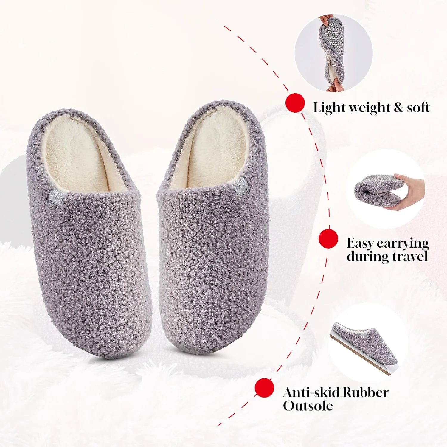Fuzzy Cozy House Slippers for Woman,Comfy Warm Winter Fall Indoor ladies Slippers,Slip On Washable Trendy for Women Indoor and Outdoor