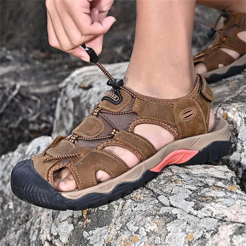 GEXECEUSS Men's Sport Sandals Lightweight Water Shoes Closed Toe Fisherman Sandals Walking Casual Leather Athletic Shoes for Summer Outdoor Beach Wading Boat