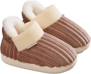Girl's Cute House Slippers Memory Foam Indoor Elastic Cotton Slippers Comfy Fuzzy Knitted Slip On Anti-Slip Shoes