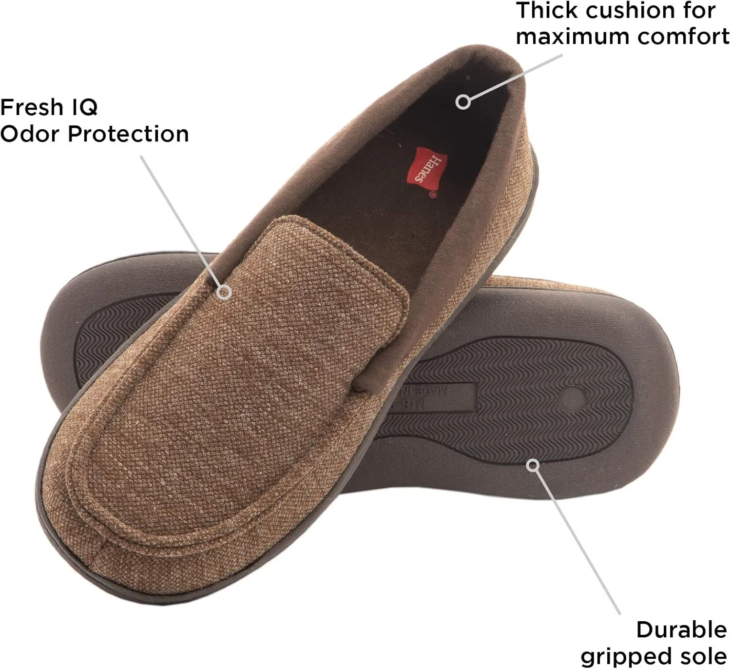 Hanes Boys' Comfortsoft Knit Venetian Indoor/Outdoor Moccasin Slipper