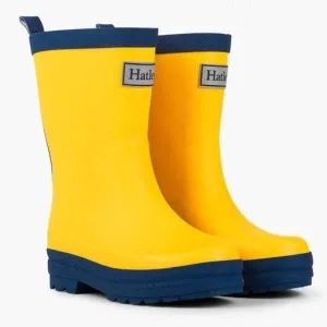 Hatley Yellow & Navy Kids Rain Boots