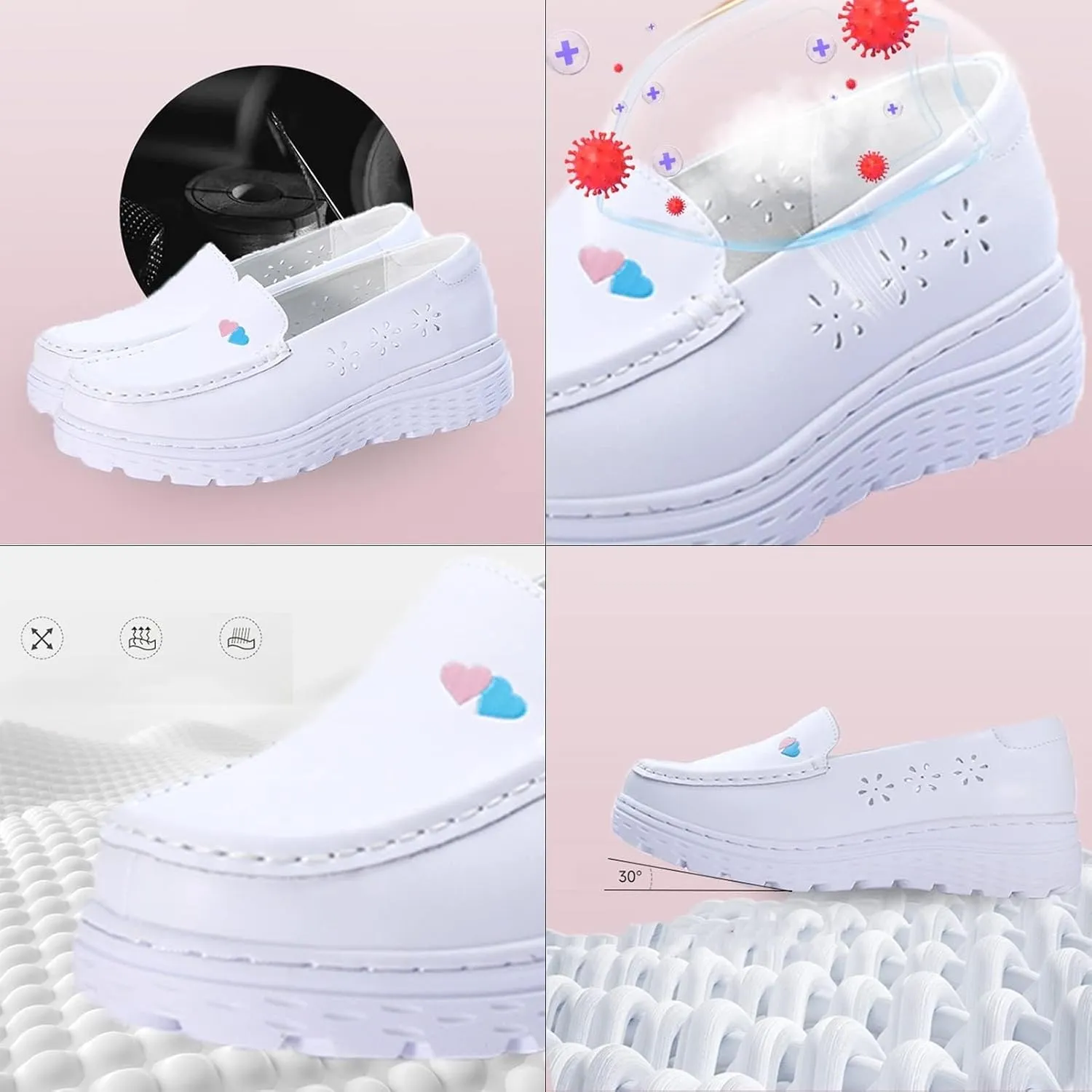 Healthcare Nurse Shoes for Women,Breathable Oil and Slip-Resistant Loafers Work Shoes for Women Food Service,Professional Orthopedic Nursing Shoes