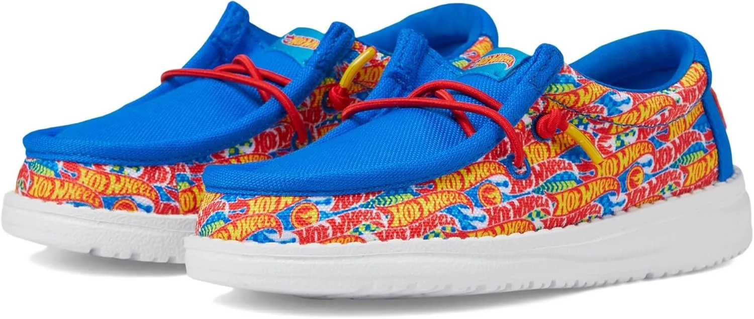 Hey Dude Kids Mens Wally Hot Wheels Blue/Multi 5 Medium