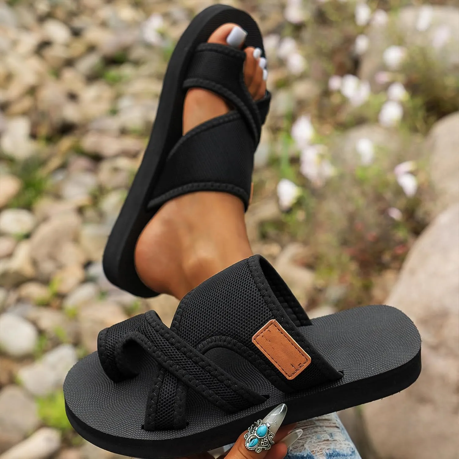 Hollow Mesh Slide Sandals for Women, Breathable Mesh Slide Sandals, Orthopedic Sandals for Women Arch Support