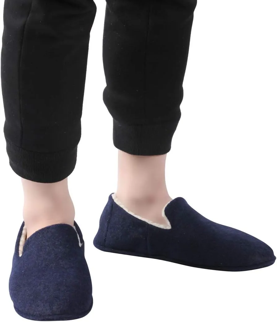 Home Slipper Men's Slippers Casual Fleece Moccasin Slippers Indoor Anti-Slip House Shoes