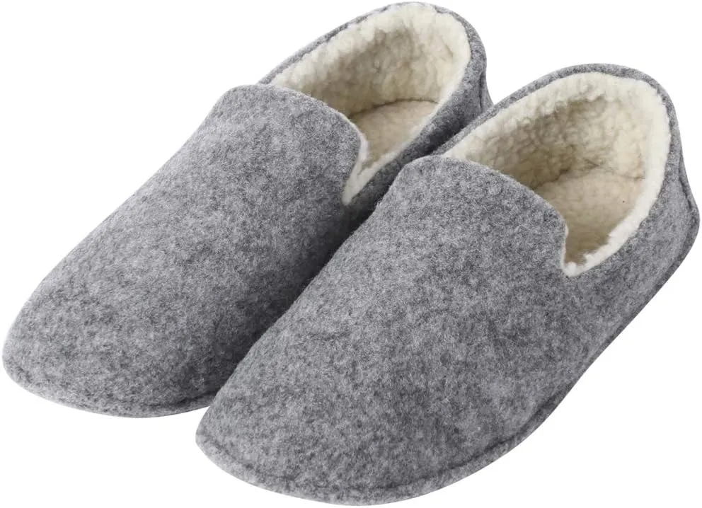 Home Slipper Men's Slippers Casual Fleece Moccasin Slippers Indoor Anti-Slip House Shoes