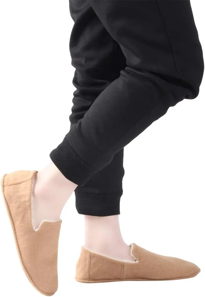 Home Slipper Men's Slippers Casual Fleece Moccasin Slippers Indoor Anti-Slip House Shoes