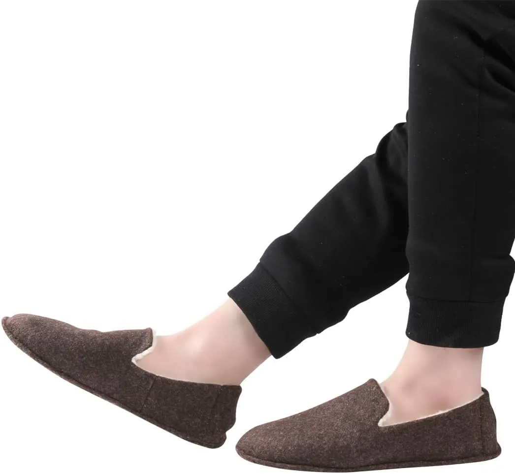 Home Slipper Men's Slippers Casual Fleece Moccasin Slippers Indoor Anti-Slip House Shoes