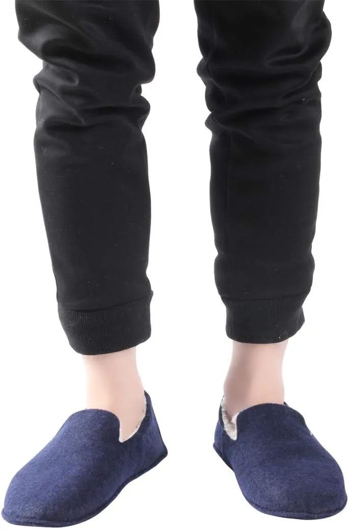 Home Slipper Men's Slippers Casual Fleece Moccasin Slippers Indoor Anti-Slip House Shoes