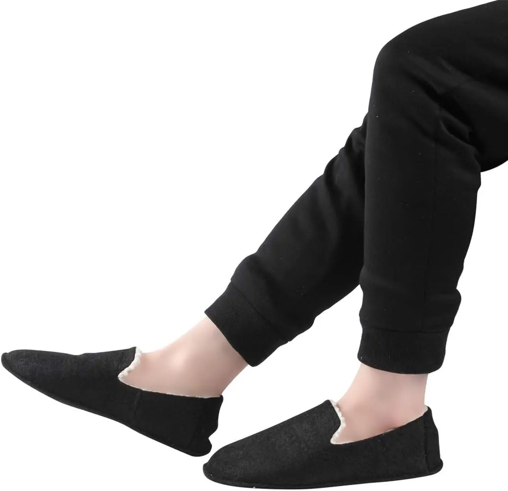 Home Slipper Men's Slippers Casual Fleece Moccasin Slippers Indoor Anti-Slip House Shoes