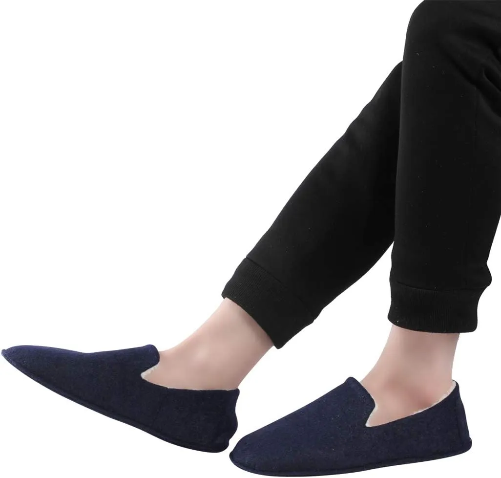 Home Slipper Men's Slippers Casual Fleece Moccasin Slippers Indoor Anti-Slip House Shoes