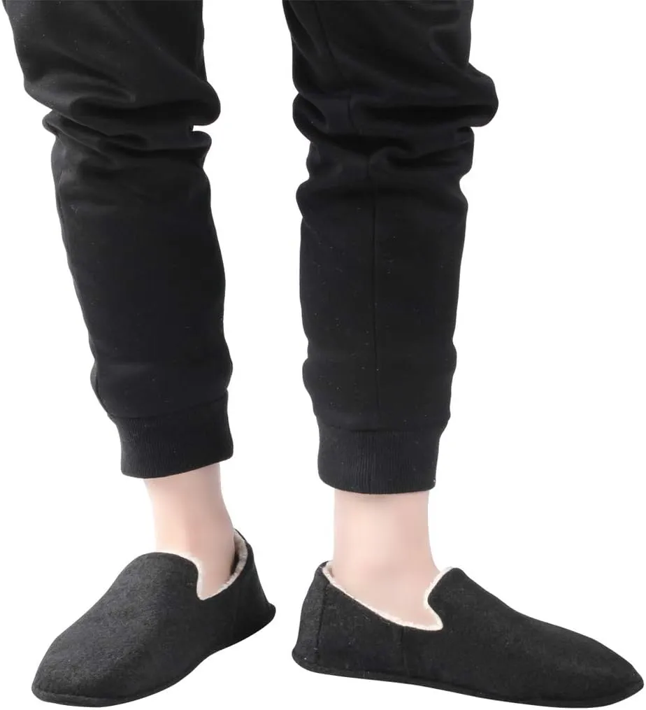 Home Slipper Men's Slippers Casual Fleece Moccasin Slippers Indoor Anti-Slip House Shoes