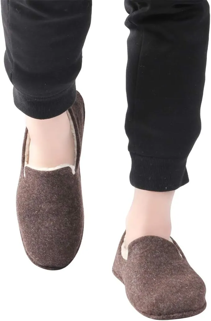 Home Slipper Men's Slippers Casual Fleece Moccasin Slippers Indoor Anti-Slip House Shoes