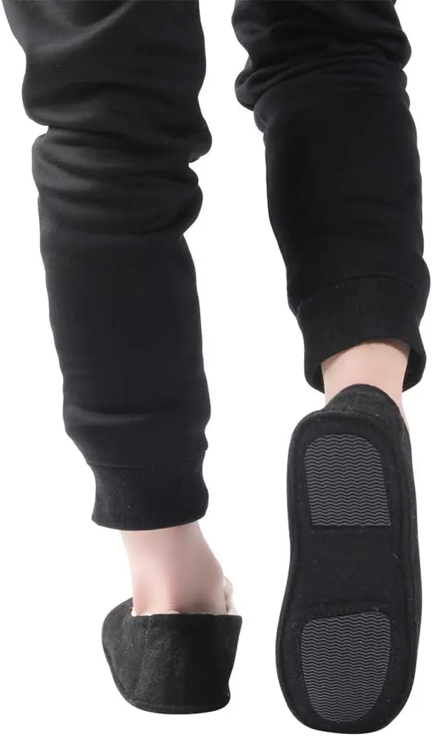 Home Slipper Men's Slippers Casual Fleece Moccasin Slippers Indoor Anti-Slip House Shoes