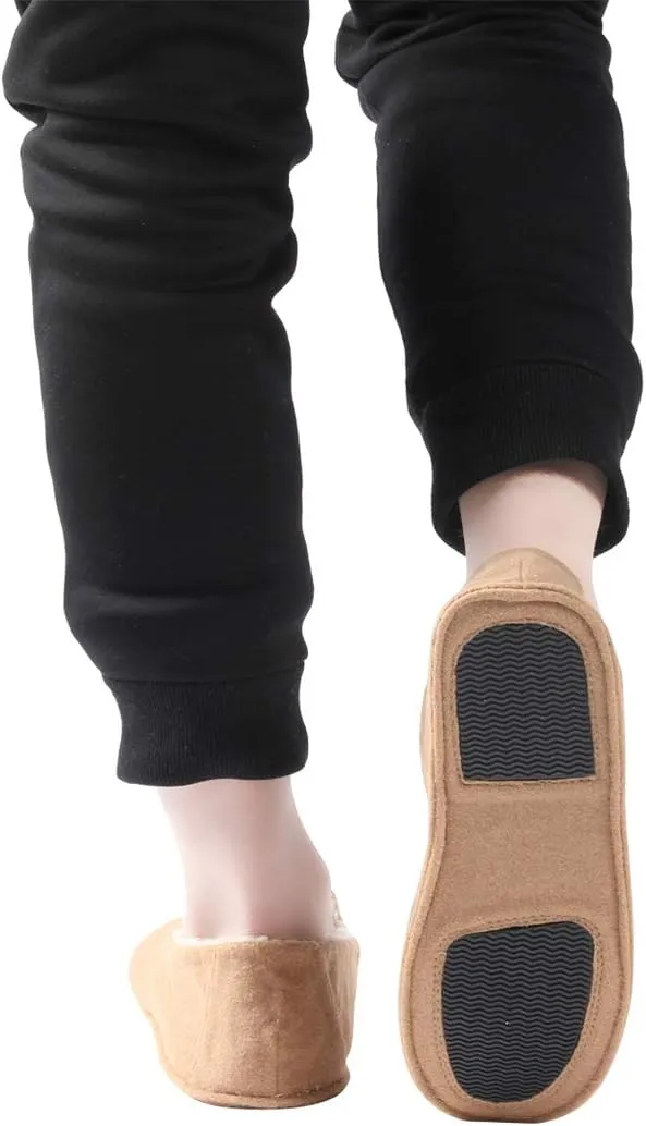 Home Slipper Men's Slippers Casual Fleece Moccasin Slippers Indoor Anti-Slip House Shoes
